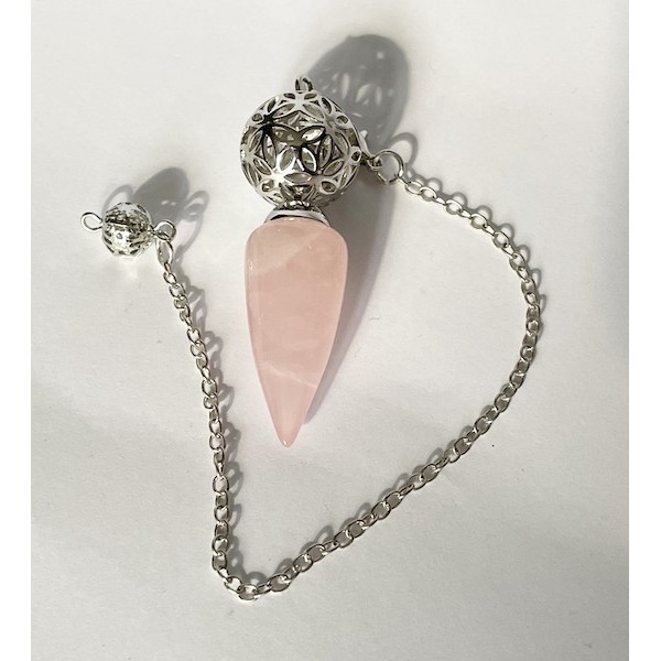 Pendulum Rose Quartz Silver Sphere